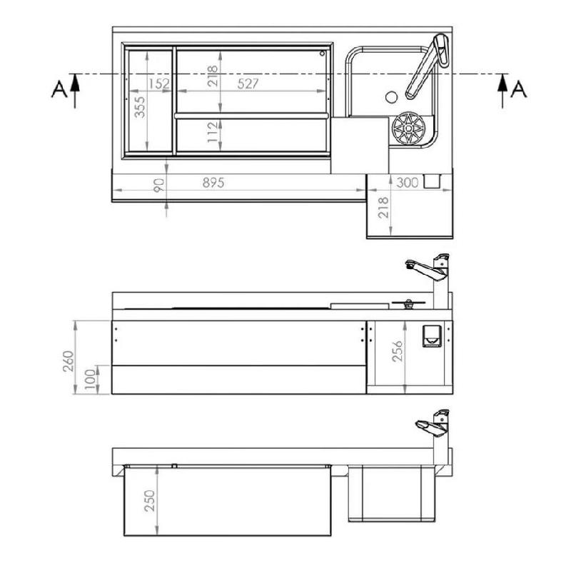 Table réfrigérante pour bar/boissons - 1,2 x 0,6 m - 150 litres - avec 2 portes_3