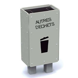 Corbeille de tri sélectif de 27.6 L avec seau amovible - Corps en polyéthylène et pied en acier galvanisé_3