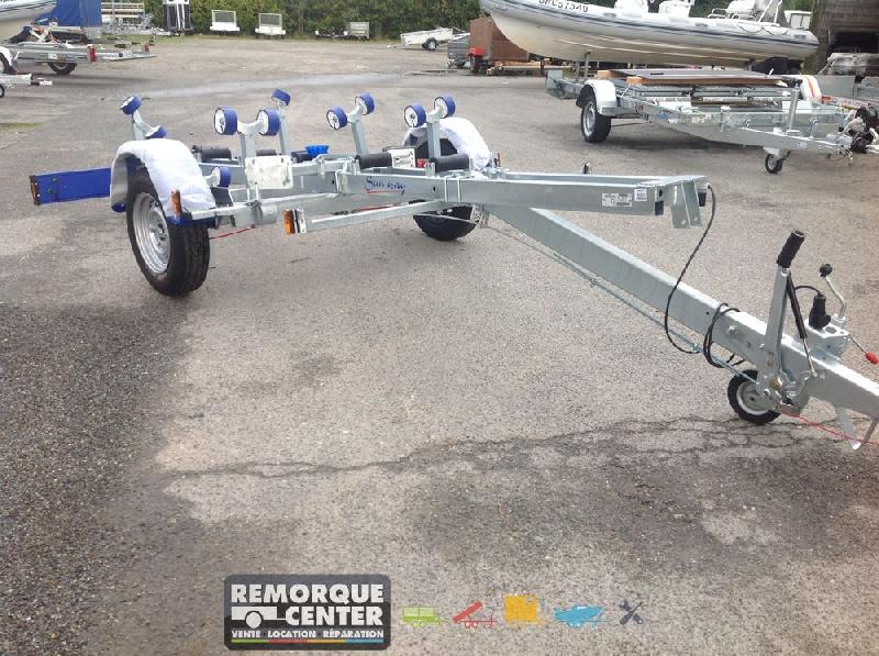 Porte bateau - Chemin de rouleau central cassante - SW845 - PTAC : 1300Kg - 1 essieu Freiné - Sun Way_3