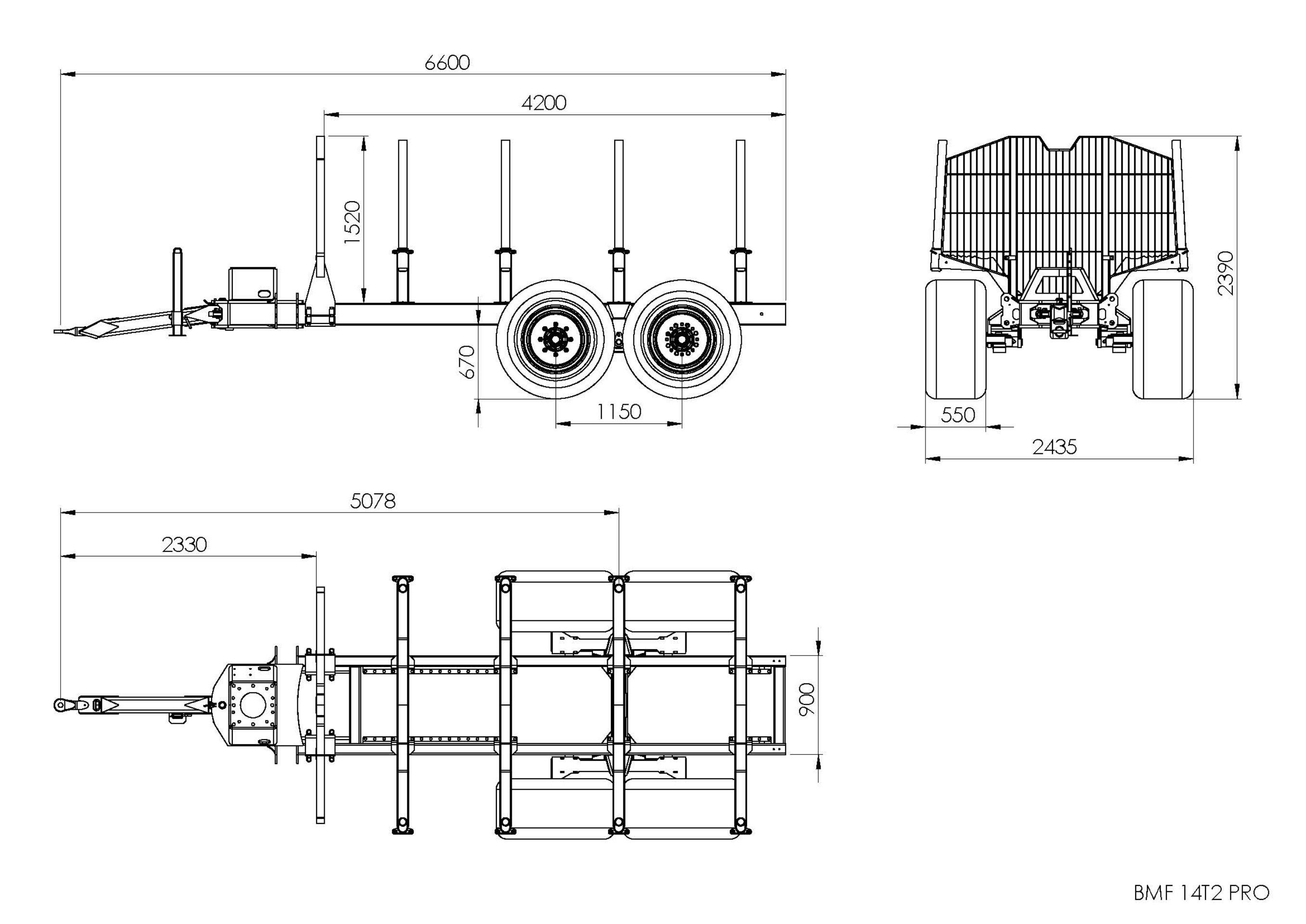 Transport de charges lourdes jusqu'à 14 tonnes avec la remorque BMF 14T2 Pro