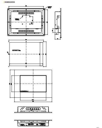4-080818-0003-000 - Écran tactile 12 pouces - Alphatronics - Résolution 1920 x 1080 - Étanche avec HDMI_3