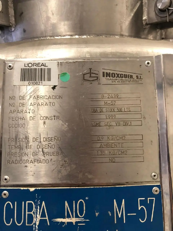 Cuve en acier inoxydable d'occasion 500 litres_47 - référence : c6198_3