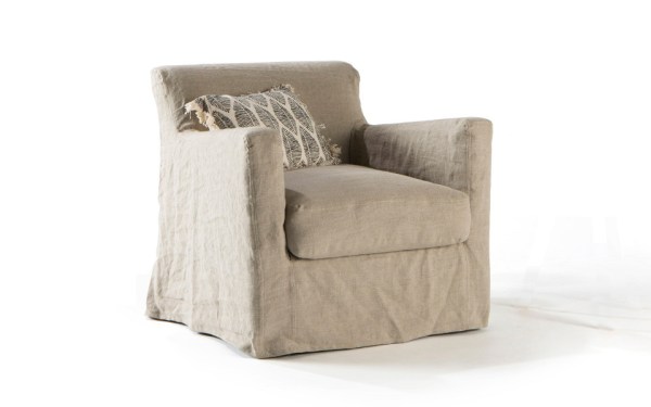 Fauteuil Bandol 75 cm - Home Spirit - Déhoussable en lin froissé pour un style campagne chic_3