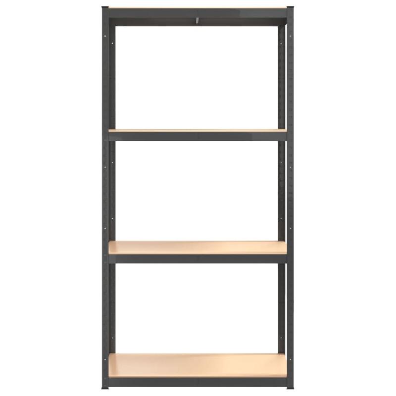 Vidaxl étagères à 4 niveaux 4pcs anthracite acier et bois d'ingénierie 3154142_3