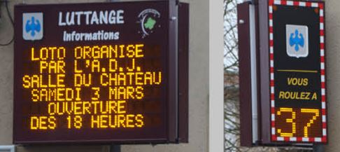 Panneau d'affichage lumineux d'information multi-lignes pour les communes: lieux publics, mairies... - Radars pédagogiques Série AFFMUM_3