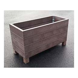 Jardinière 100 % plastique recyclé - BOREA - Lattes horizontales languette-rainure - Plusieurs coloris disponibles_3