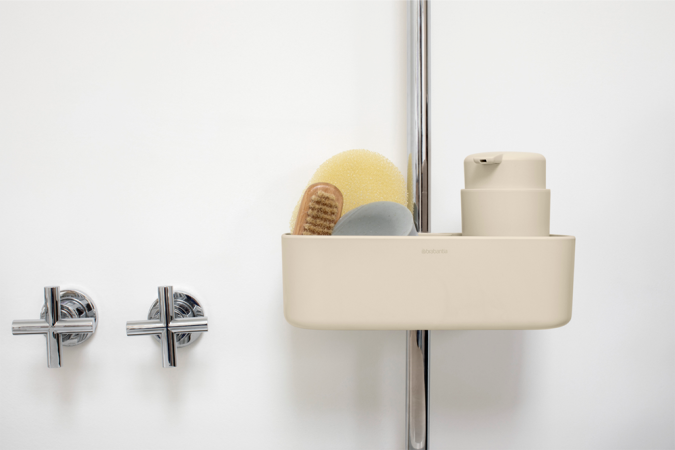Serviteur de douche -Soft Beige Brabantia ReNew UGS223464 - Rangement pratique et flexible pour vos produits de douche_3
