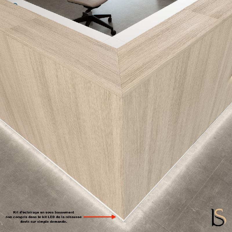 Bureau d'accueil mixte avec PMR Delta Plus - Mobel Linea - Gauche, Acacia clair, 282_4