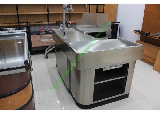 ECC-046 - Sortie de caisse en acier inoxydable - Guangzhou Eco Commercial Equipment Co., Ltd - Taille : L2000*W1200*H850 mm_3