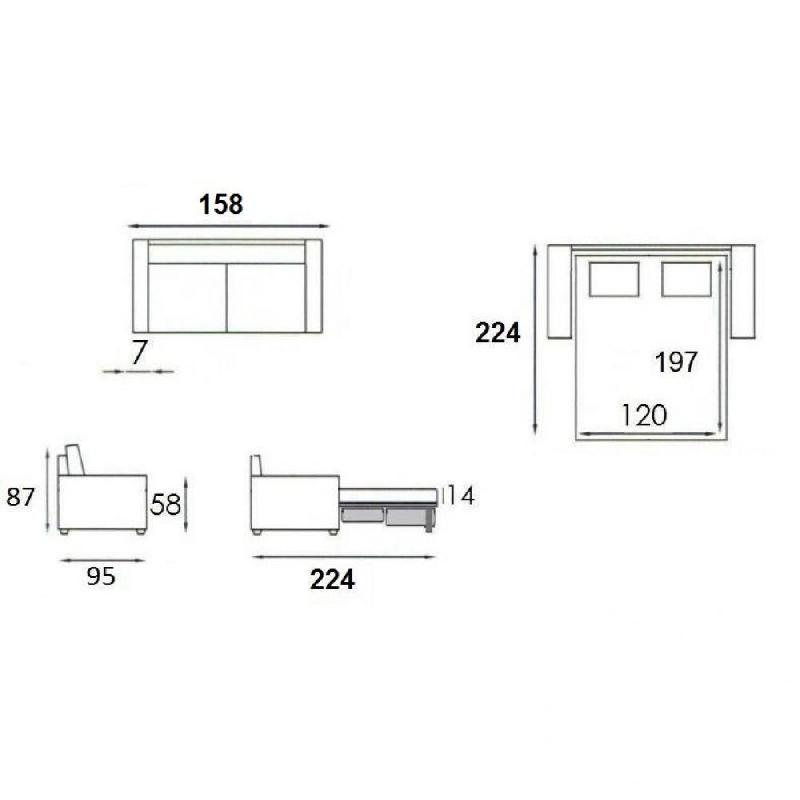 Canapé convertible express Bali 120cm - Lattes Renatonisi - Matelas Bultex polyuréthane - Blanc cassé - 3 places_3