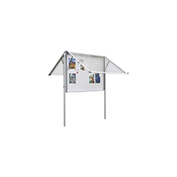 Vitrine d'extérieur avec porte levante en PMMA - piétement en tube alu anodisé ou laqué - étanche et sécurisée_3