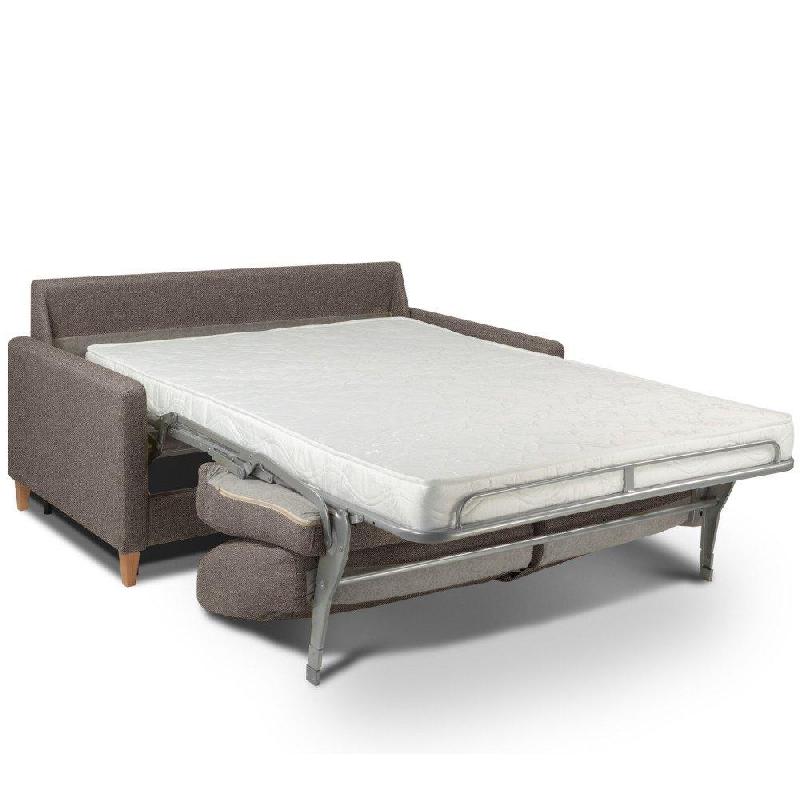 Canapé convertible OGGETTO - Matelas 16 cm - Système Express - Sommier à lattes 160 cm - Renatonisi - Tweed taupe sable_3