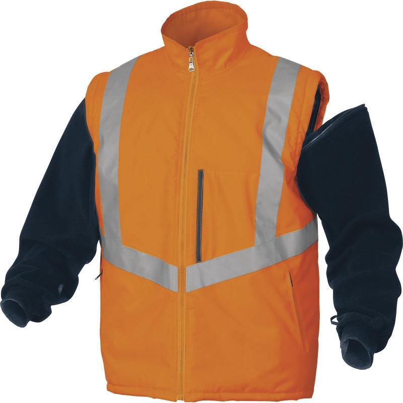 Parka 5 en 1 haute visibilité - polyester oxford enduit PU avec gilet et manches amovibles - Optimum2_3