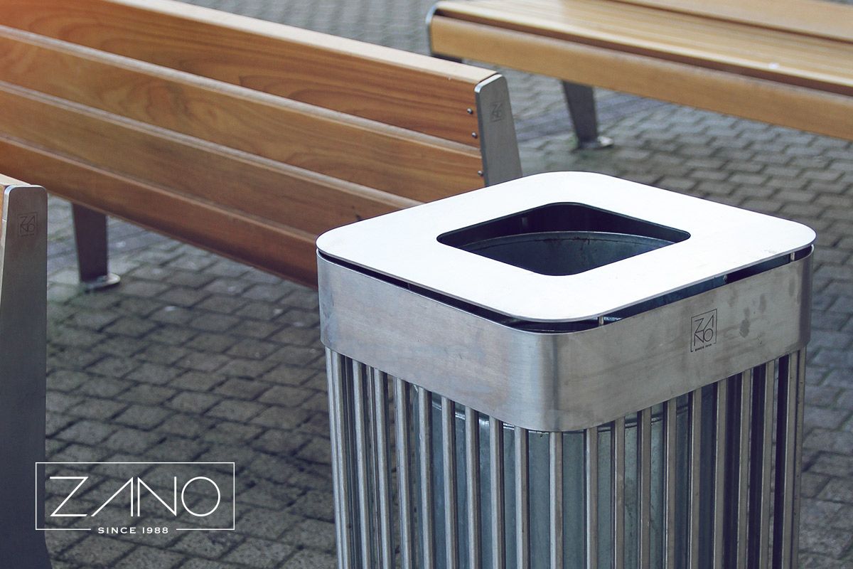 03.051.Sn - Poubelle Calypso Zano - 65L - Structure acier noir ou inoxydable, parements tubes d'acier_3