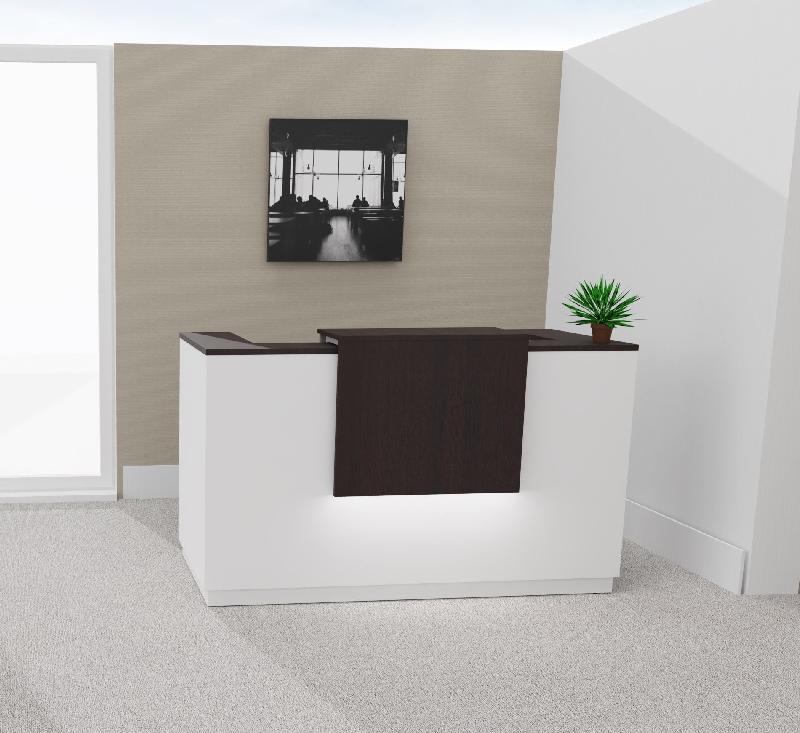 Bureau de réception accueil Delta Plus - Mobel Linea - 164, Wenge, Blanc, Oui_0