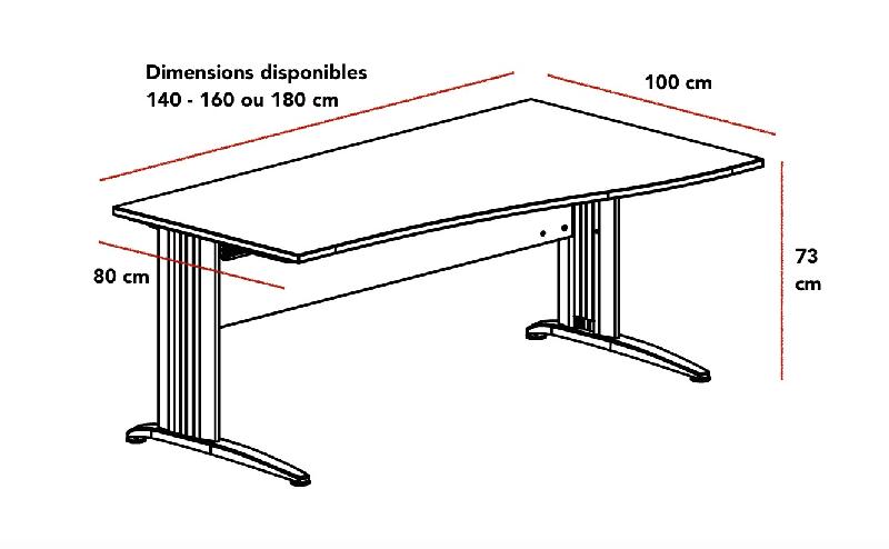 Bureau vague Sigma - Mobel Linea - Blanc 9010, 140, Acacia clair, Droite_3