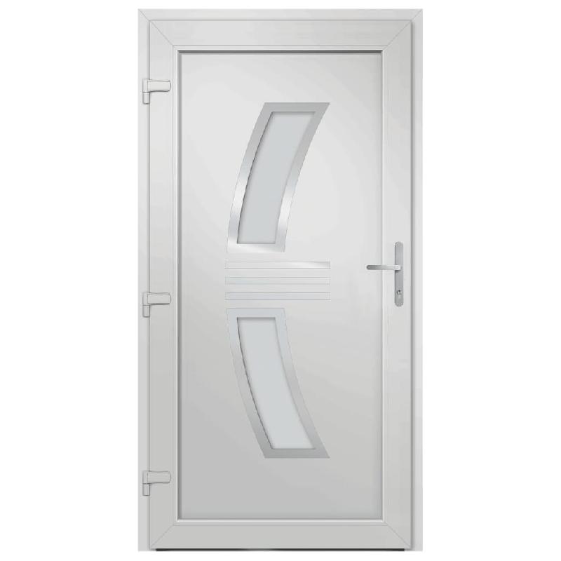 Vidaxl porte d'entrée blanc 98x200 cm pvc 3187922_3