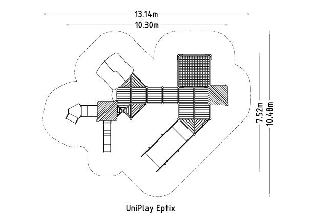 Structure multi-jeux 3 à 12 ans - Uniplay Eptix 8061728 - Hags - Poteaux et panneaux bois - Fondation à enterrer_3