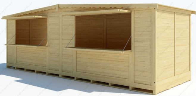 Chalet de Noël pliable en bois massif Gardy Shelter - 660x237 cm - 15,51m² - Réf 3788 - Epicéa massif, parois 20mm_4