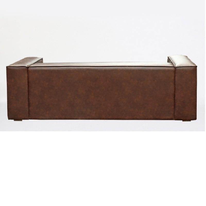 Canapé Hazou marron foncé 3 places - design chic et contemporain - dimensions L224 x H67 x P99 cm_3