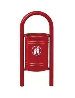 Corbeille publique Vercors 40 L - seau intérieur en tôle électrozinguée avec anses - courbes élégantes_3