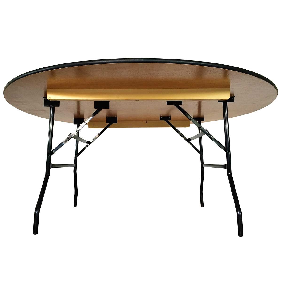 Table pliante ronde en bois 10 places 170cm_3