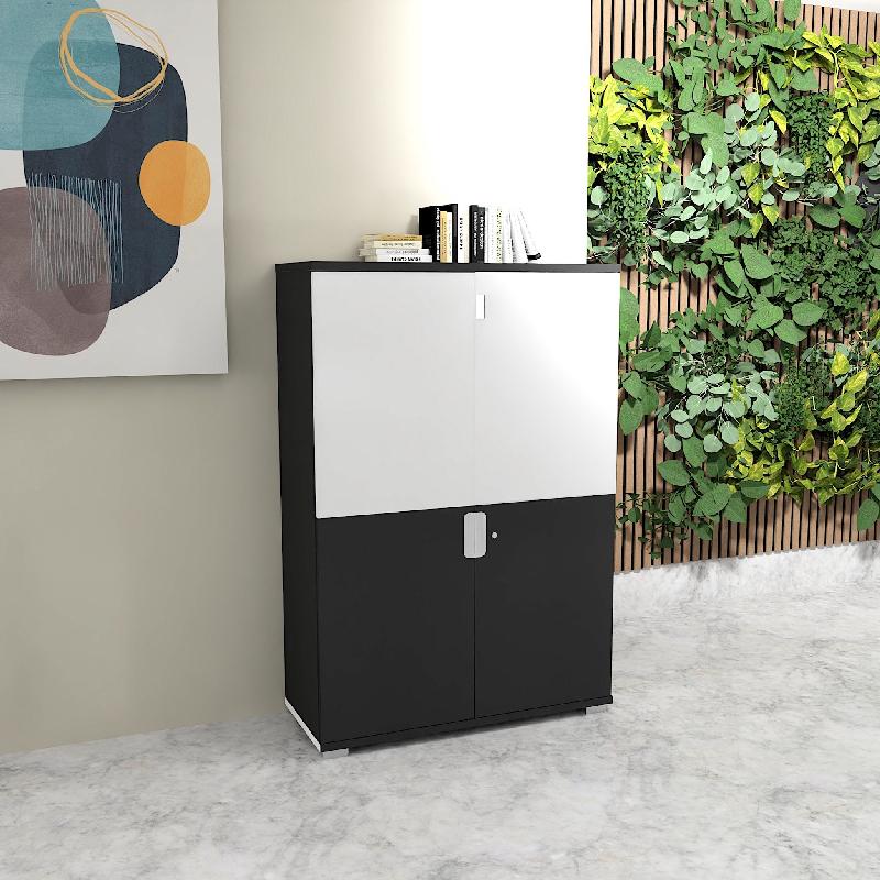 Armoire moyenne avec 4 portes battantes TAK - Mobel Linea - Noir_3