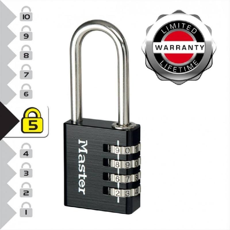 Cadenas à combinaison programmable Master Lock en aluminium - largeur 40 mm - anse en acier chromé_3