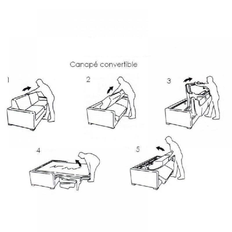 Canapé convertible express Sidney Deluxe 140 cm - Matelas 16 cm en mousse polyuréthane haute résilience - Gris clair_3