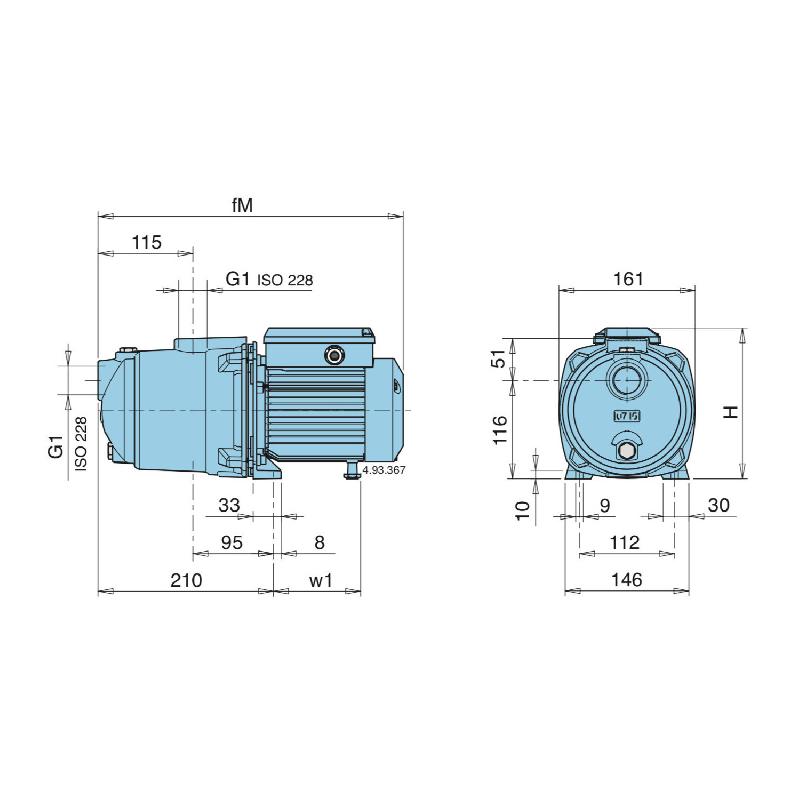 Pompe auto-amorçante Calpeda NGLM3100 - Fonte 0,65 kW - Débit 3,2 m³/h - 220V - Pompe de surface pour arrosage et alimentation en eau_3