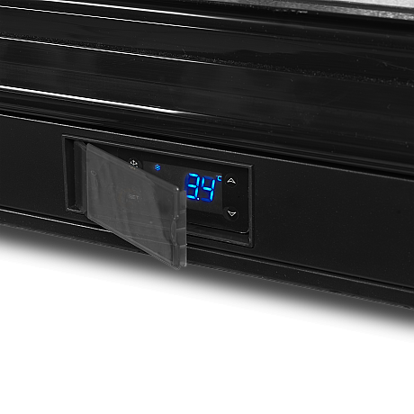 Arrière - bar 2 portes vitrées à charnières et 4 clayettes blanches - 182 L | Tefcold - DB201H_3