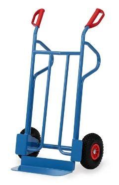 Diable Pro tube acier - Charge 350 kg - Poignées et arceaux de sécurité - Roues gonflables, caoutchouc ou increvables_3