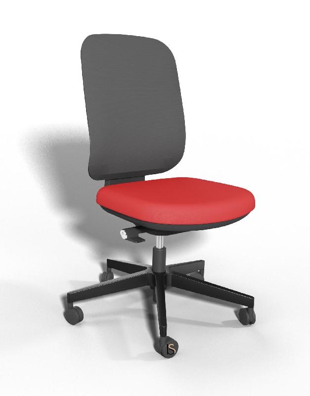 Siège opérateur Alaia en résille - Sokoa - Rouge, Non, Oui, Sol dur_3