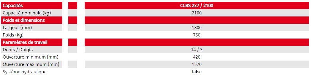 Pince à balles carrées - manitou - poids : 760 kg - dents/doigts : 14/3_3