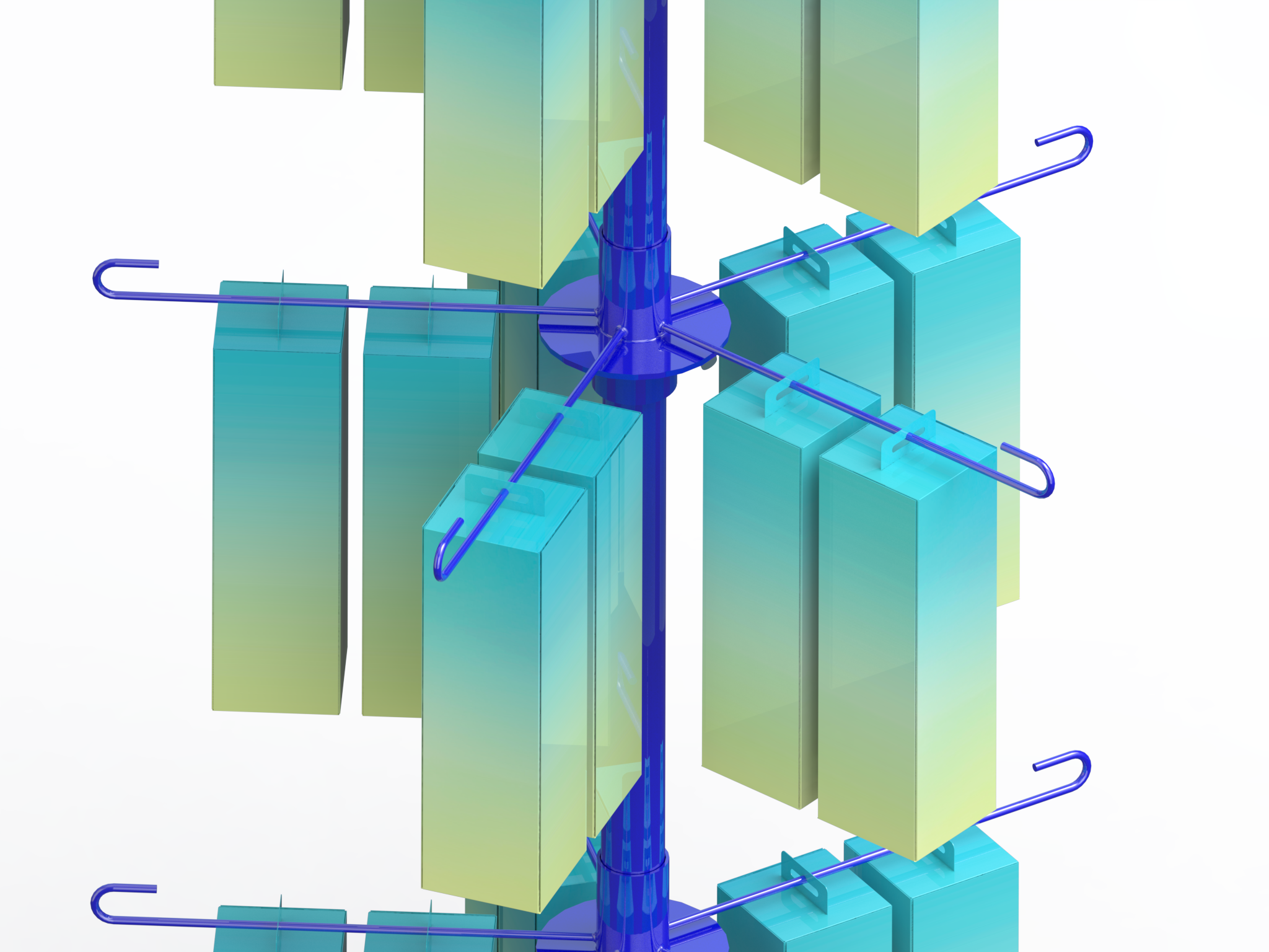 Présentoir mobile tournant ou fixe - 25 broches - métal avec réglage des étages et pince pour sérigraphie_3