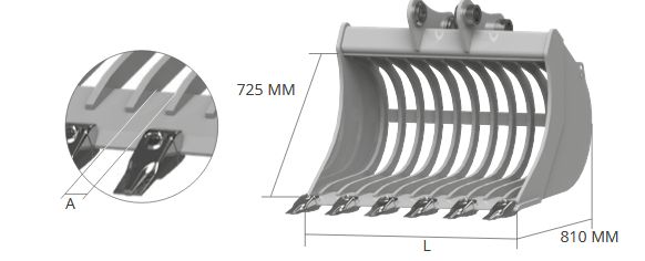 Ve73 godet squelette et claire-voie - Cangini - 800 mm - Acier à haute résistance_3