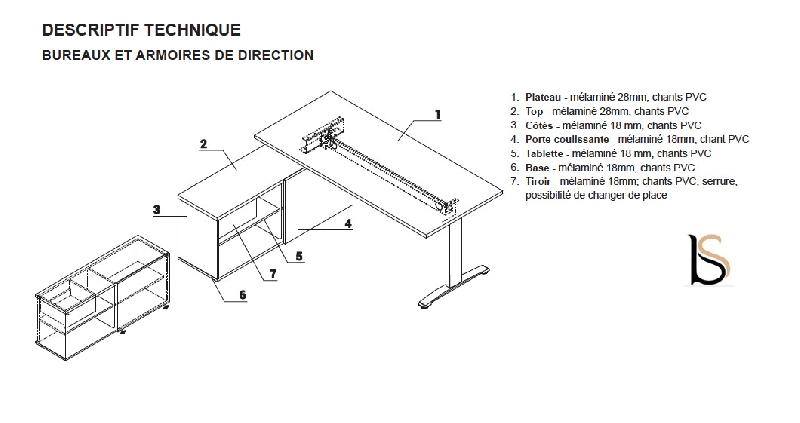 Bureau avec crédence de rangement - MDD - 160, Alu, Non, Bouleau clair_3