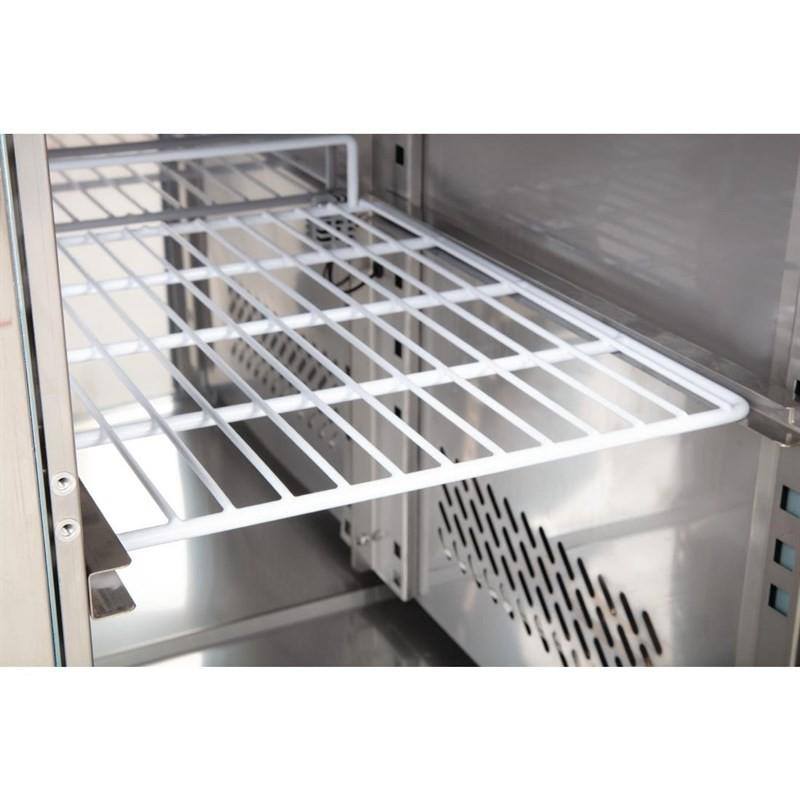 Comptoir de préparation réfrigéré GN avec pare-haleine Série U 2 portes CT393 Polar_3