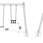 Portique Mixte pour Enfants de 1 à 12 ans - Bois traité autoclave et acier galvanisé - Siège bébé et enfant en caoutchouc - Norme EN 1176_3