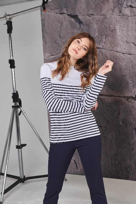 T-shirt breton à manches longues - Réf: FR134 - 100% coton jersey, unisexe, col rond_3