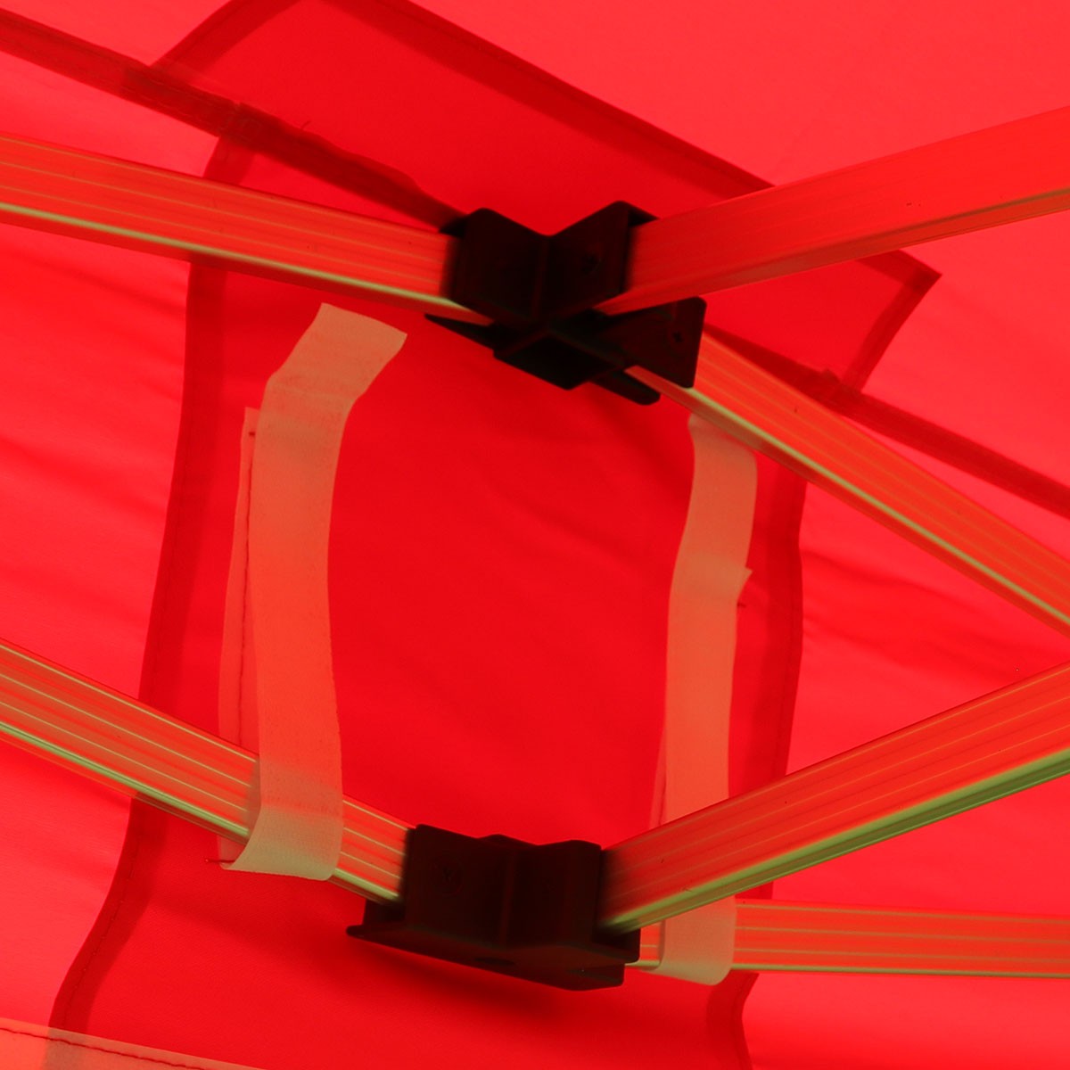 Tente pliante 3x3m rouge - Aluminium anodisé 40mm - Toit PVC 300g/m² traité anti-UV - Usage professionnel_3