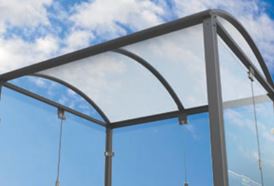 Abri vélos en voûte M - bardages en verre pour clarté et esthétisme - dimensions 2500 x 2635 x 2090 mm_3