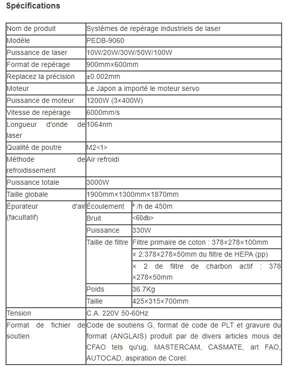 Pedb-9060 - Marquages laser - Perfect Laser - Puissance laser : 10 à 100W - Grand format 900x600mm_3