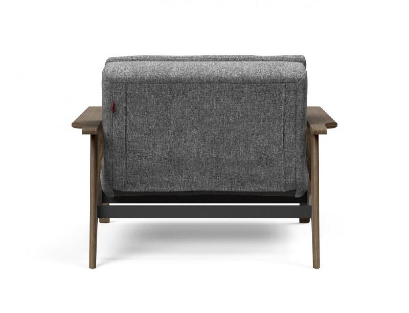 Innovation Living - Fauteuil design Dublexo Frej Twist Charcoal convertible lit 90x115 cm - Piétement chêne fumé_3