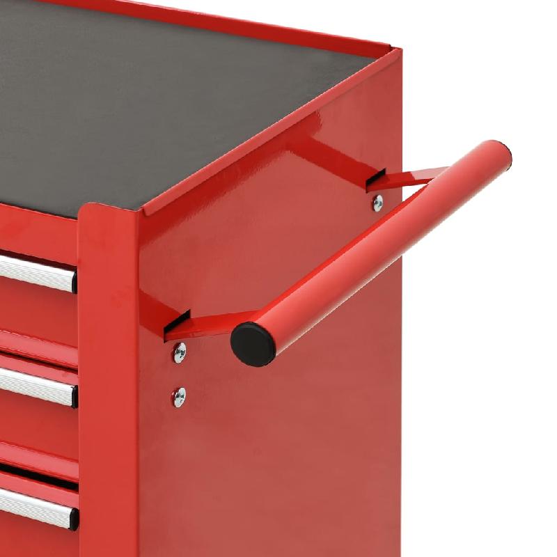 Vidaxl chariot à outils avec 4 tiroirs acier rouge 147187_3