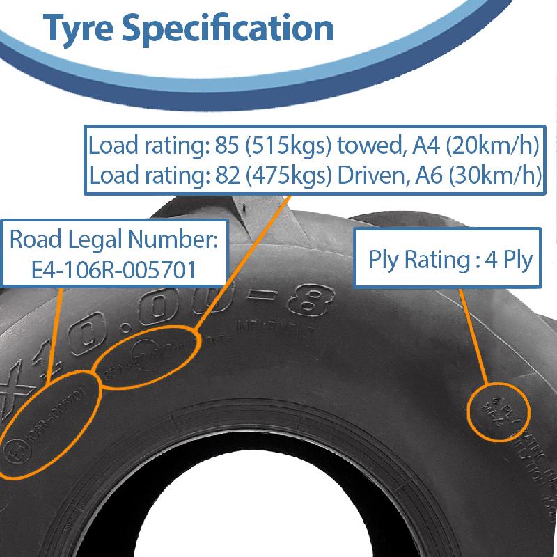 20x10.00-8 Open Centre Tyres Cleated Rotovator Lug Plant Wanda P328 (Set of 2)_3