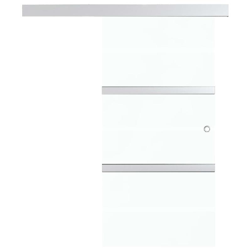 Vidaxl porte coulissante butées souples verre esg aluminium 76x205 cm 288061_3