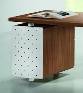 Bureau X time Ring avec retour et caisson - Quadrifoglio. - 244, Noyer canaletto, Droite_3