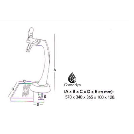 Colonne de distribution d'eau 3 voies en acier inoxydable avec égouttoir amovible_3
