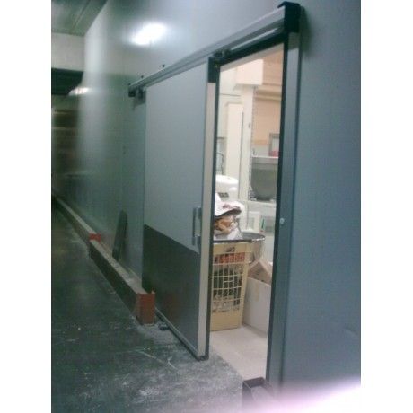 Porte de chambre froide coulissante - isodoc - en inox_3
